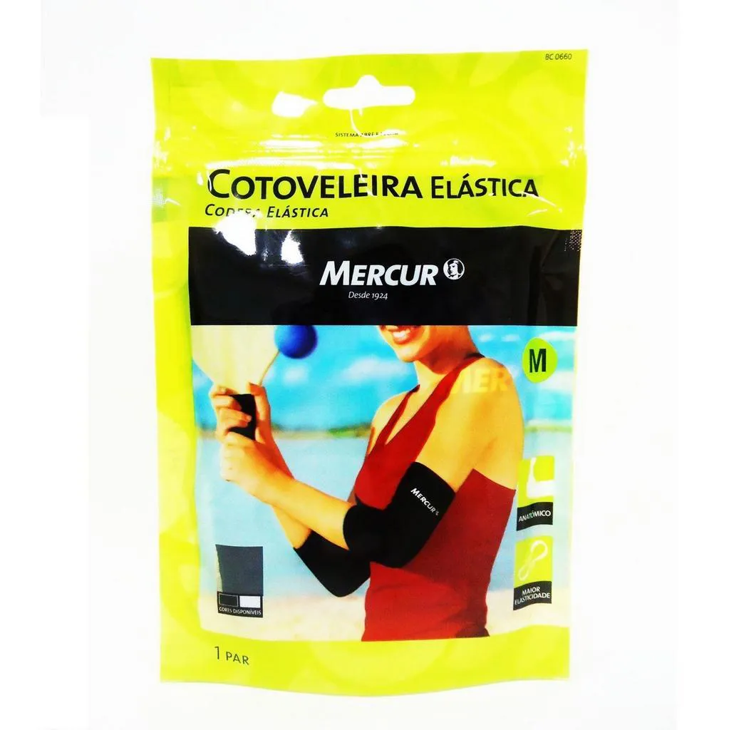 COTOVELEIRA ESPORTE MERCUR NEOPRENE PRETA TAM M REF.C0065-BS