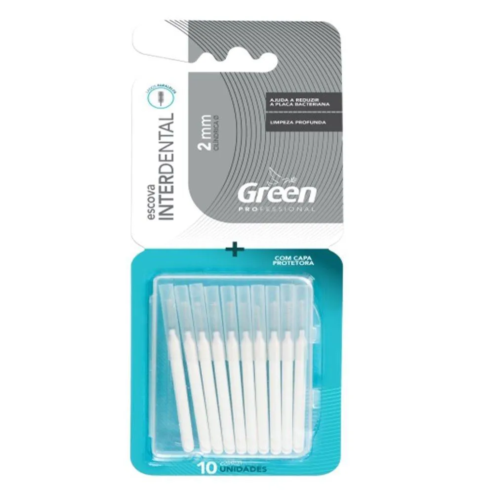ESCOVA GREEN INTERDENTAL CILINDRICA 2MM C/10UNID.(BRANCA)