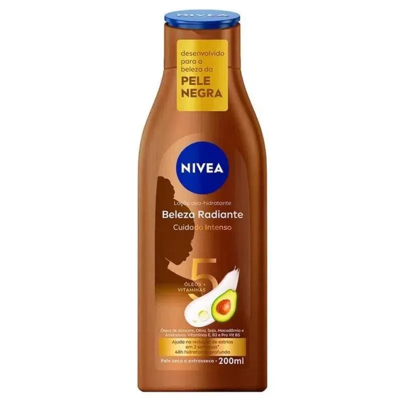 LOCAO HIDRATANTE NIVEA BELEZA RADIANTE PELE NEGRA  200ML