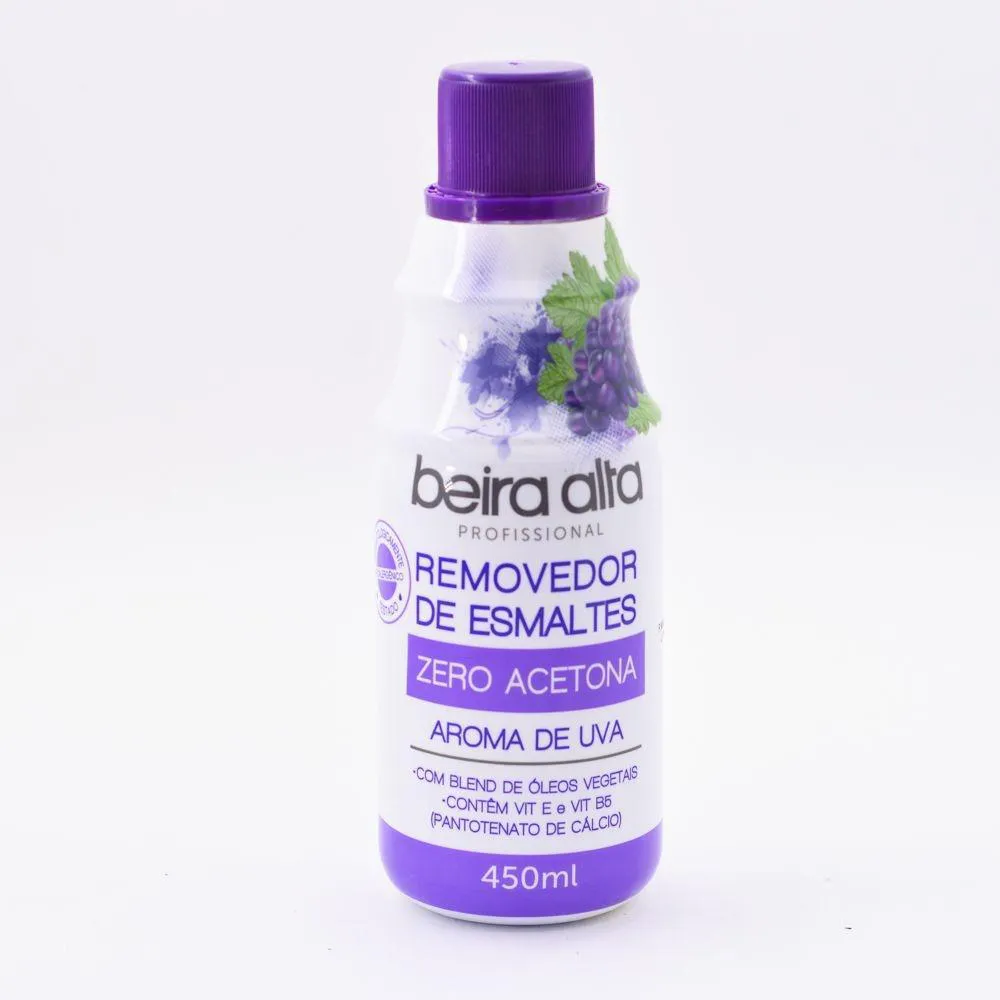 REMOVEDOR DE ESMALTES ZERO ACETONA BEIRA ALTA 450ML