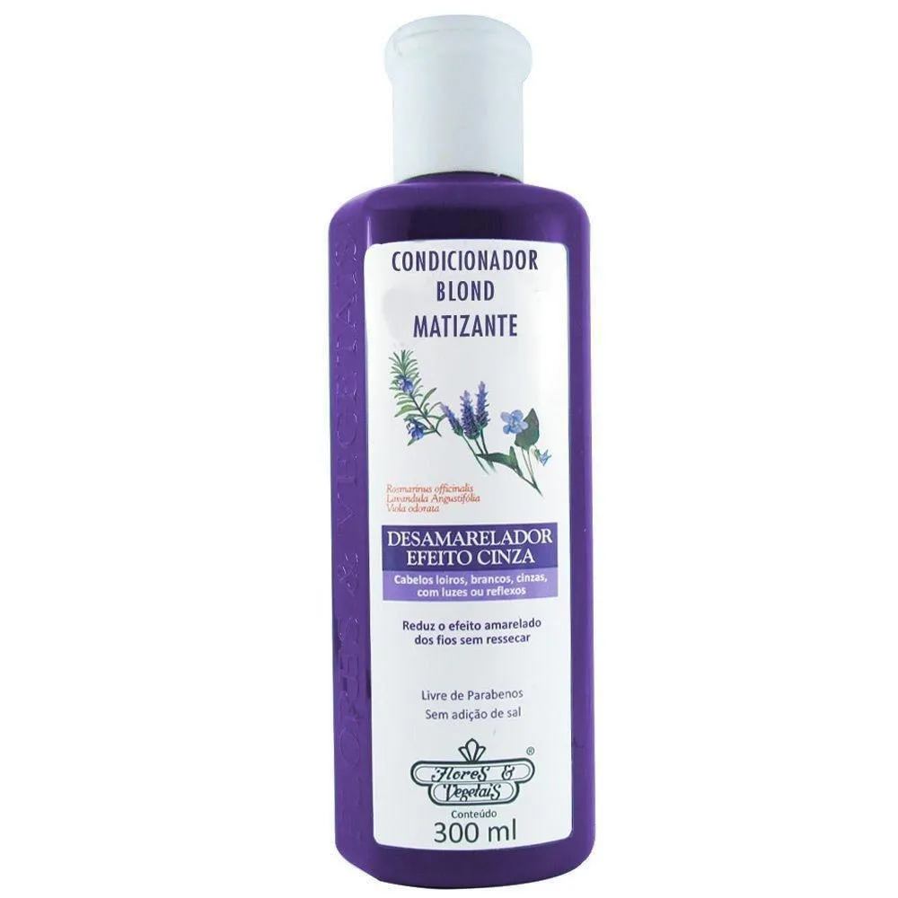 Condicionador Matizador Flores e Vegetais Blond Matizante Redução do Amarelado 300ml