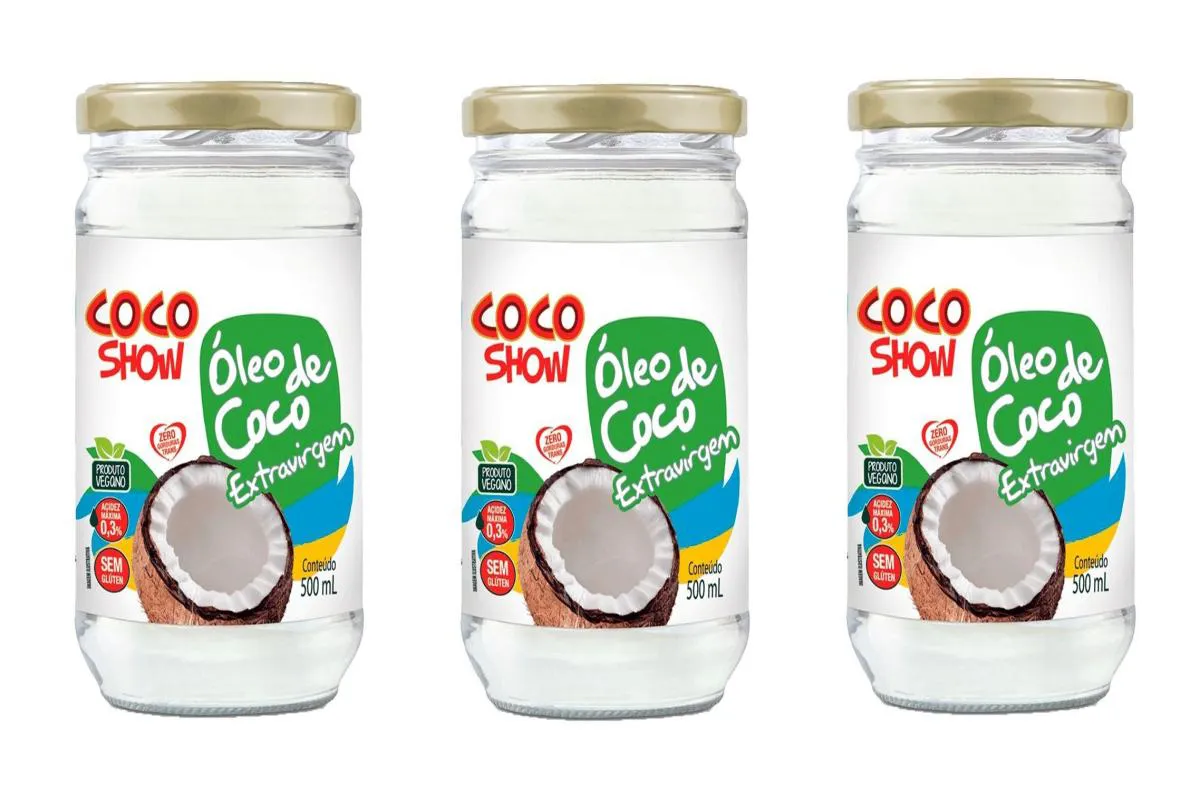 KIT 3UNI ÓLEO DE COCO EXTRAVIRGEM COCO SHOW 500ML - COPRA