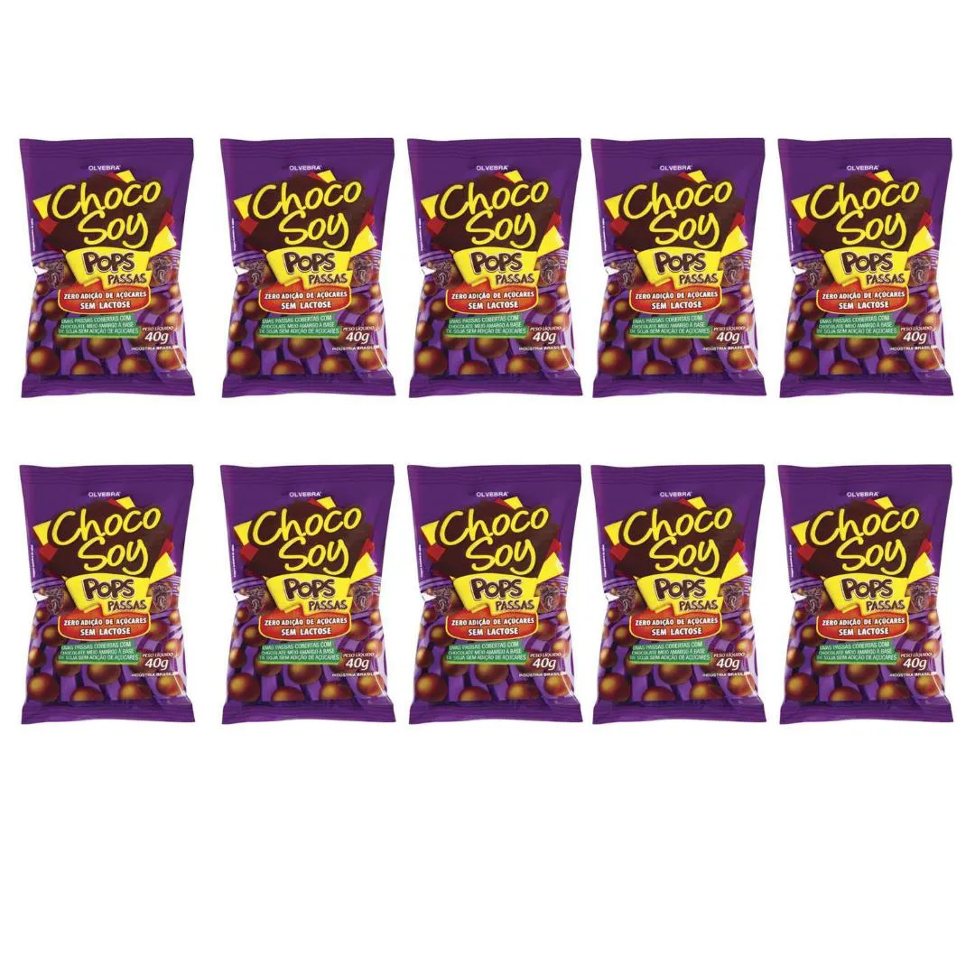 10UNI POPS PASSAS 40GR - CHOCOSOY