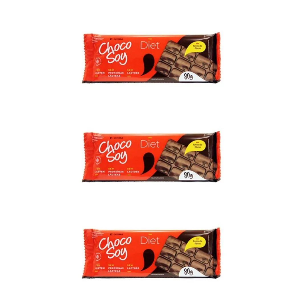 3UNI BARRA DIET 80GR - CHOCOSOY