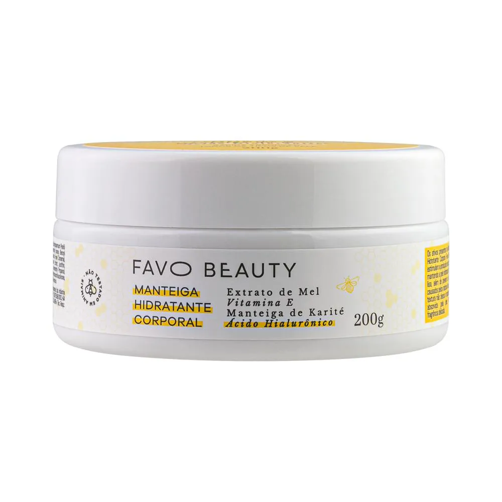 Manteiga Hidratante Corporal Com Ácido Hialurônico 200G Favo Beauty