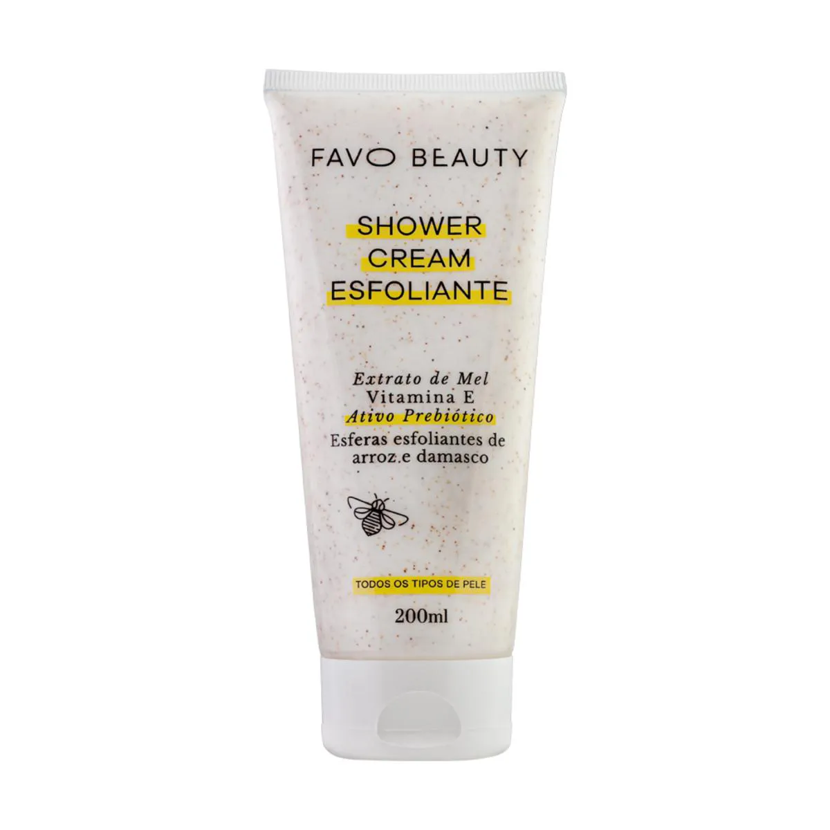 ESFOLIANTE CREME DE BANHO SHOWER CREAM COM PREBIóTICO 200ML FAVO BEAUTY