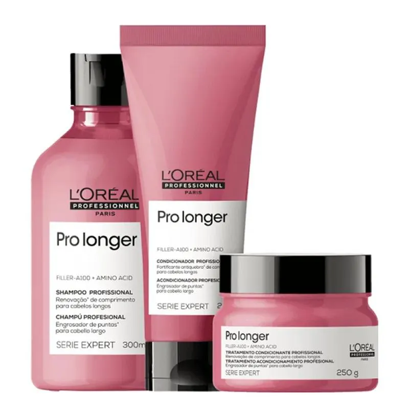 KIT L'ORÉAL PROFESSIONNEL PRO LONGER SHAMPOO + CONDICIONADOR + MÁSCARA