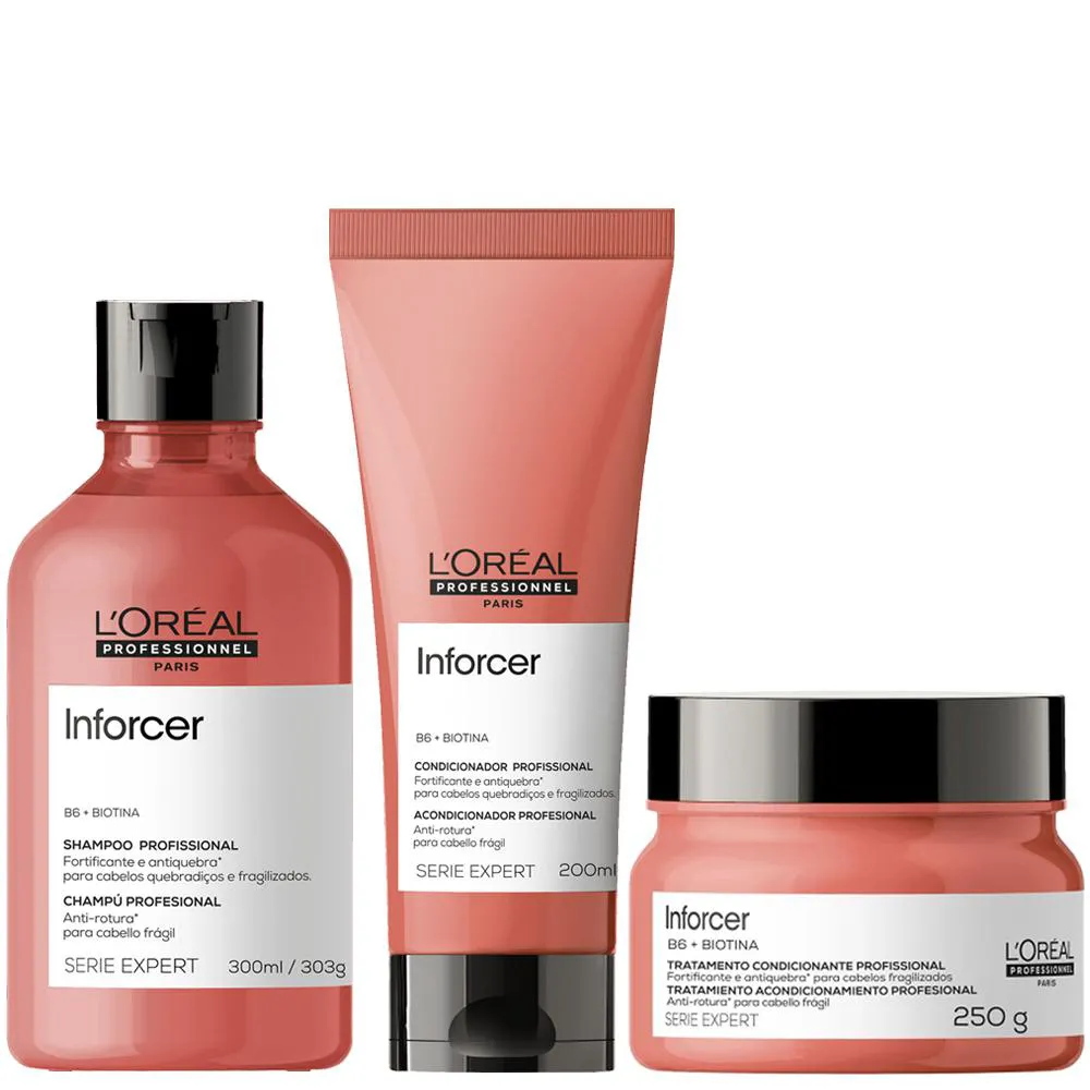 KIT L'ORÉAL PROFESSIONNEL INFORCER SHAMPOO+CONDICIONADOR+MÁSCARA