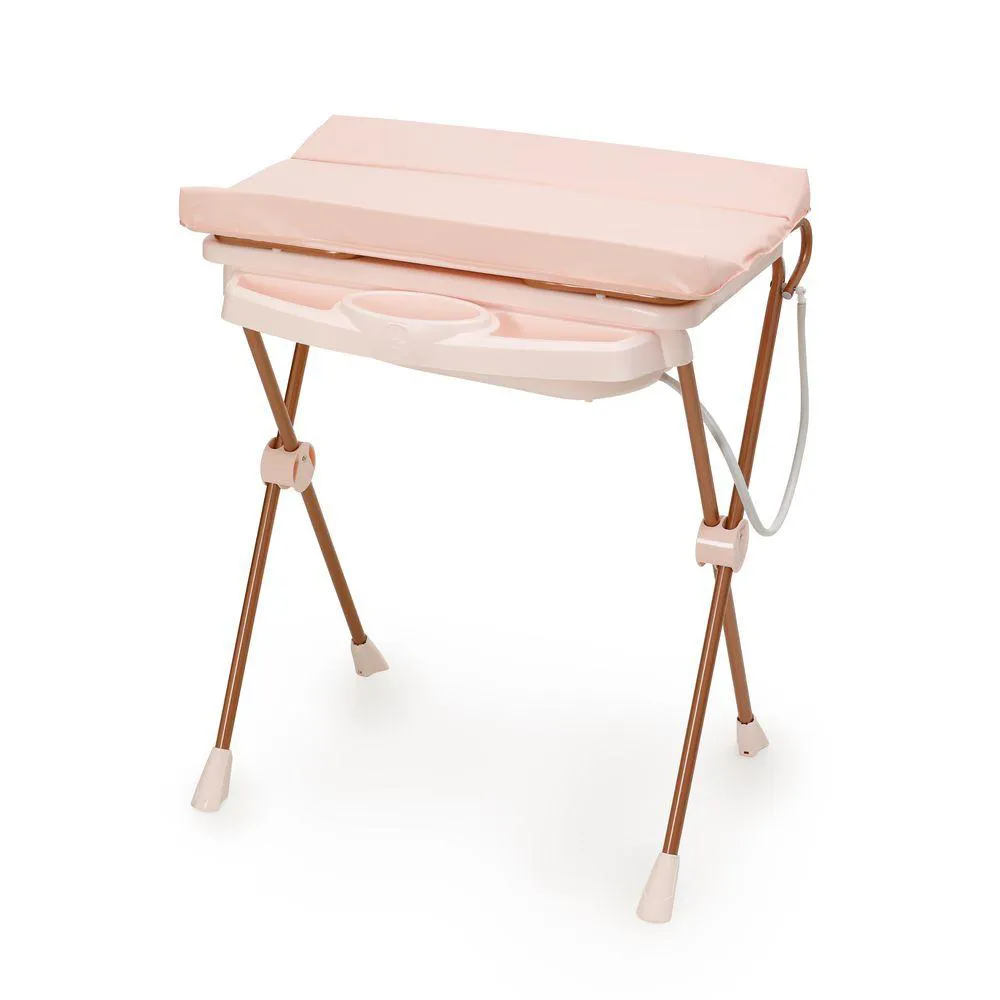 Banheira De Bebê Plástica Galzerano Classic 7045 Com Trocador E Suporte Rose Rosa