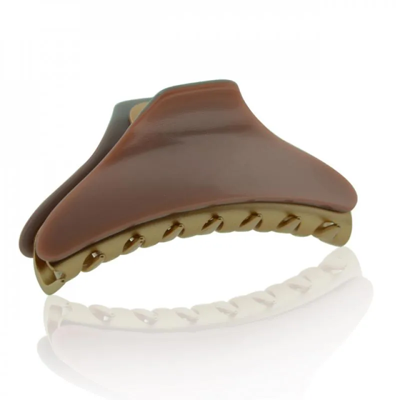 PRENDEDOR GRANDE ROSA CINZA 8,5X4,5CM