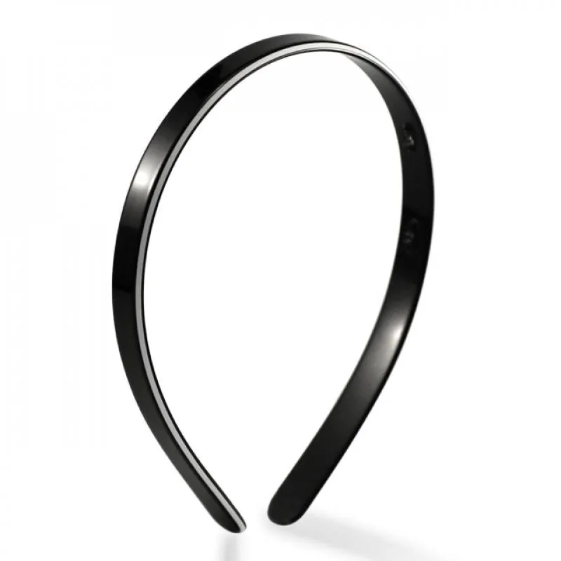 TIARA PRETA/BRANCO 1,5CM LARG