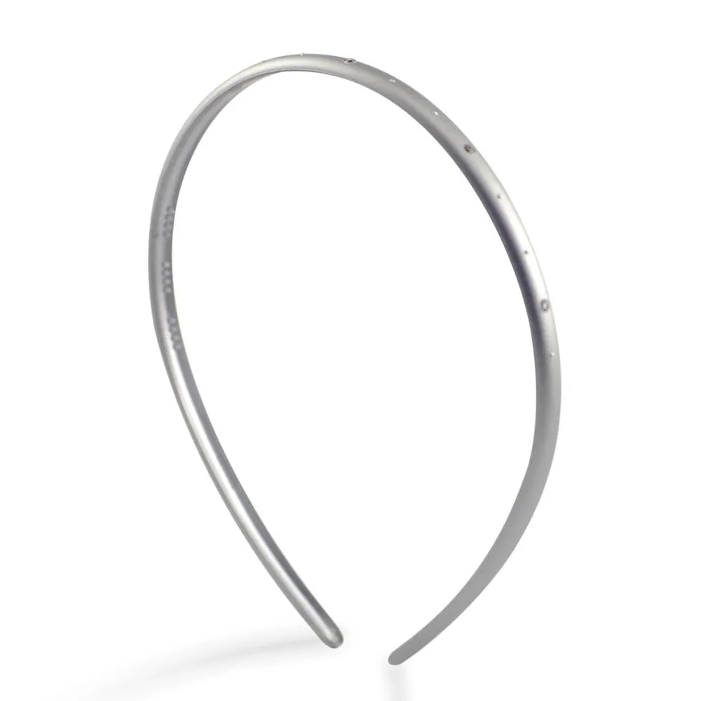 TIARA FINA C/ STRASS PRATA FOSCO 0,7CM