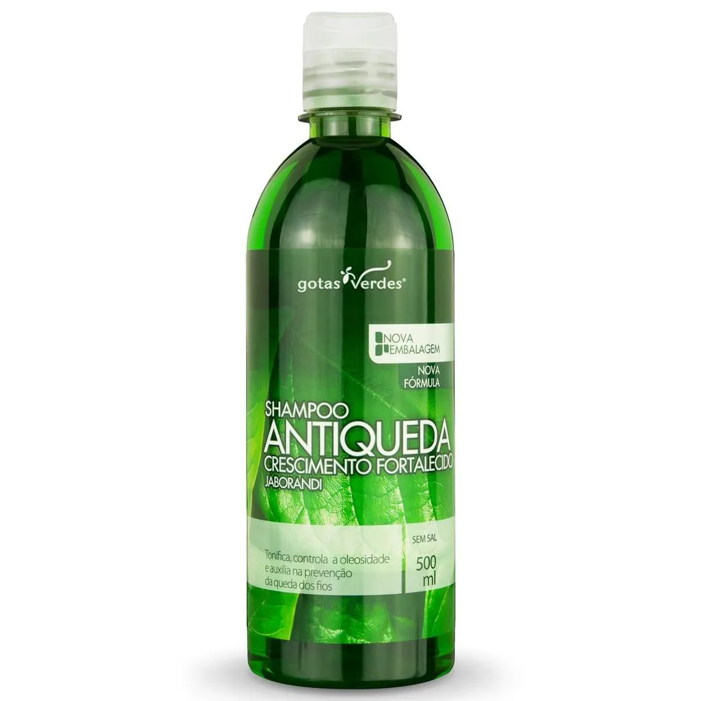 SHAMPOO ANTIQUEDA CRESCIMENTO FORTALECIDO COM JABORANDI GOTAS VERDES 500 ML