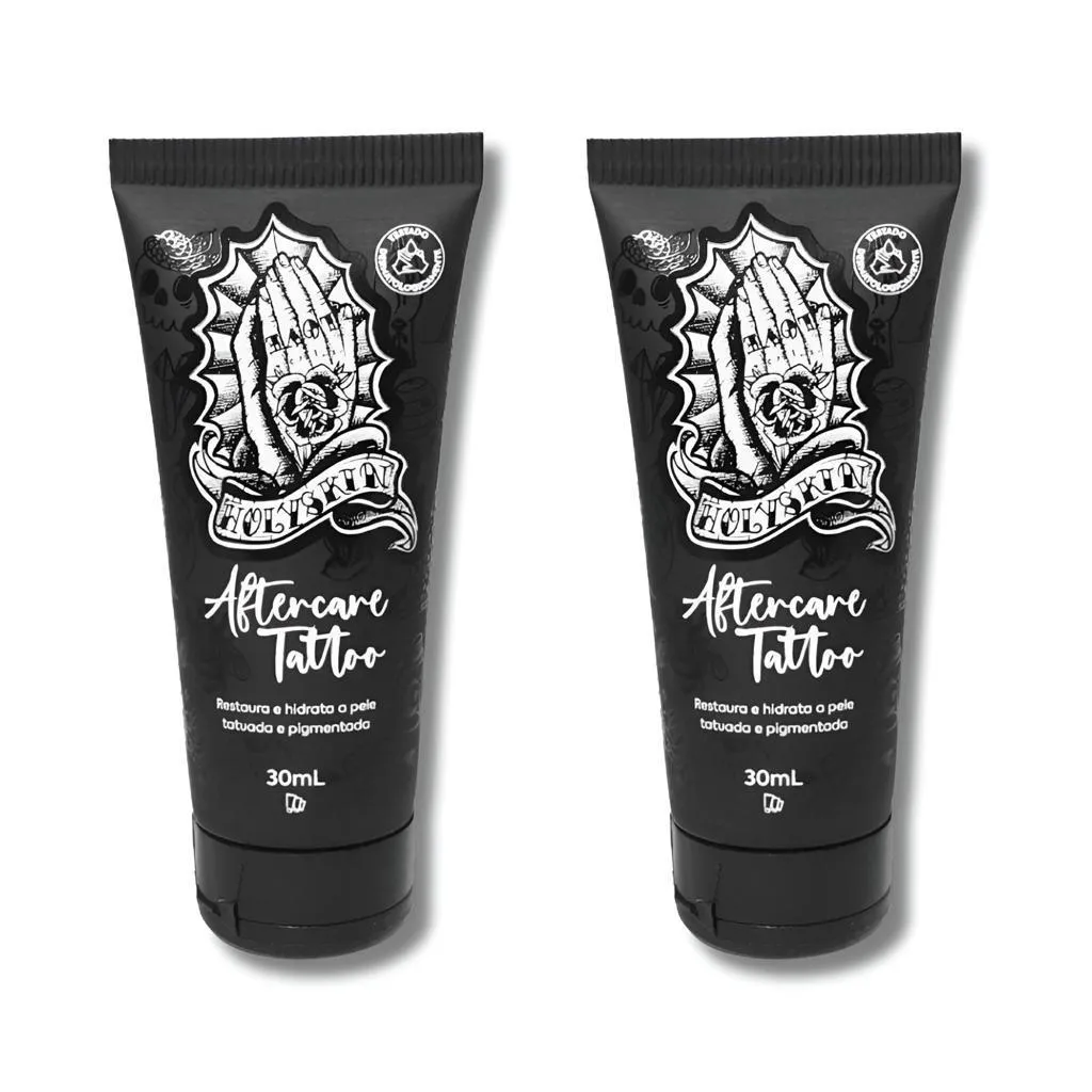 KIT 2 POMADA CREME CICATRIZANTE E HIDRATANTE PARA TATUAGEM E MICROPIGMENTAçãO AFTERCARE TATTOO HOLY SKIN