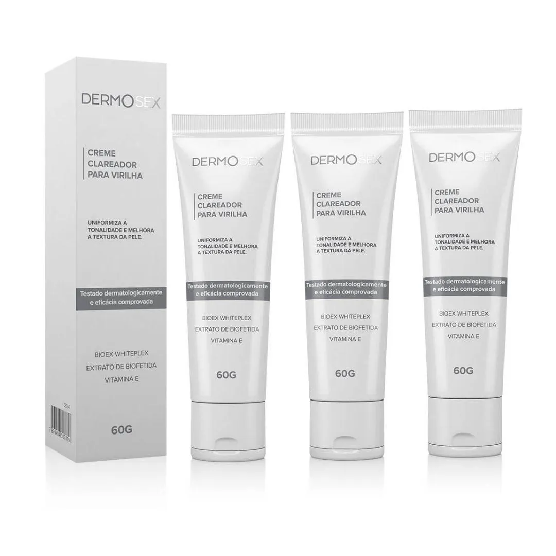 COMBO 3X CREME PARA CLAREAMENTO ÍNTIMO FóRMULA CONCENTRADA 60G