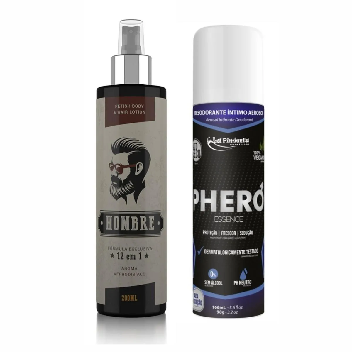 CREME DE PELE MASCULINO CABELO E BARBA + DESODORANTE INTIMO