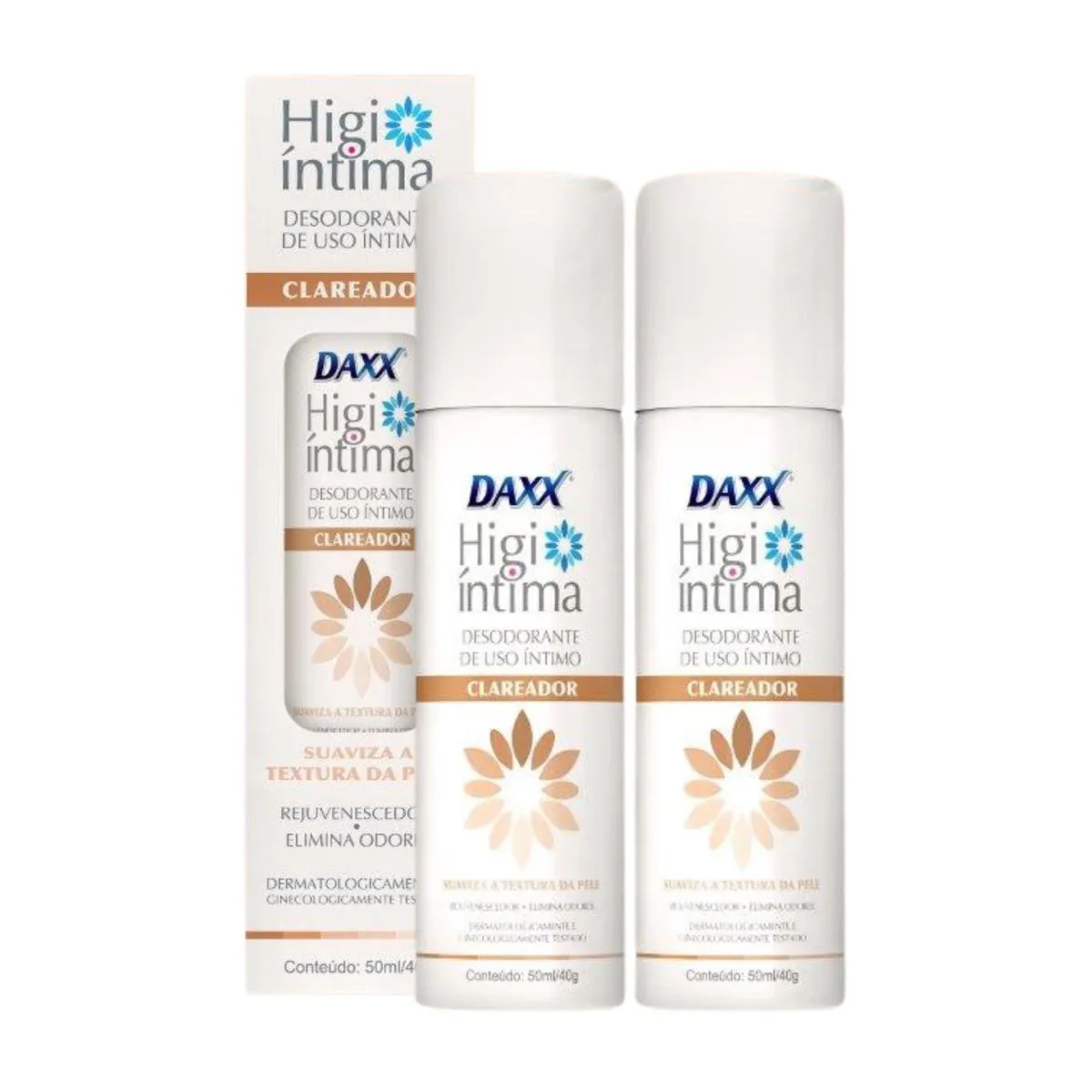 KIT 2 DESODORANTE INTIMO CLAREADOR DE VIRILHA E REDUTOR DE PELOS DAXX