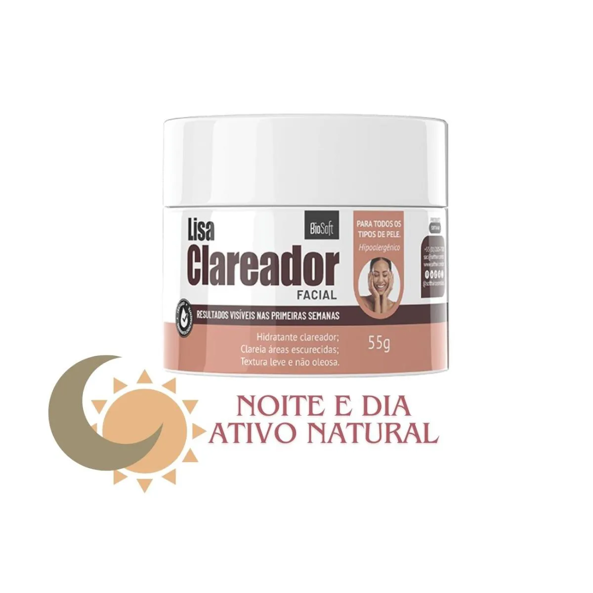 CREME FACIAL PARA TIRAR MANCHAS DO ROSTO CLAREADOR INOVADOR