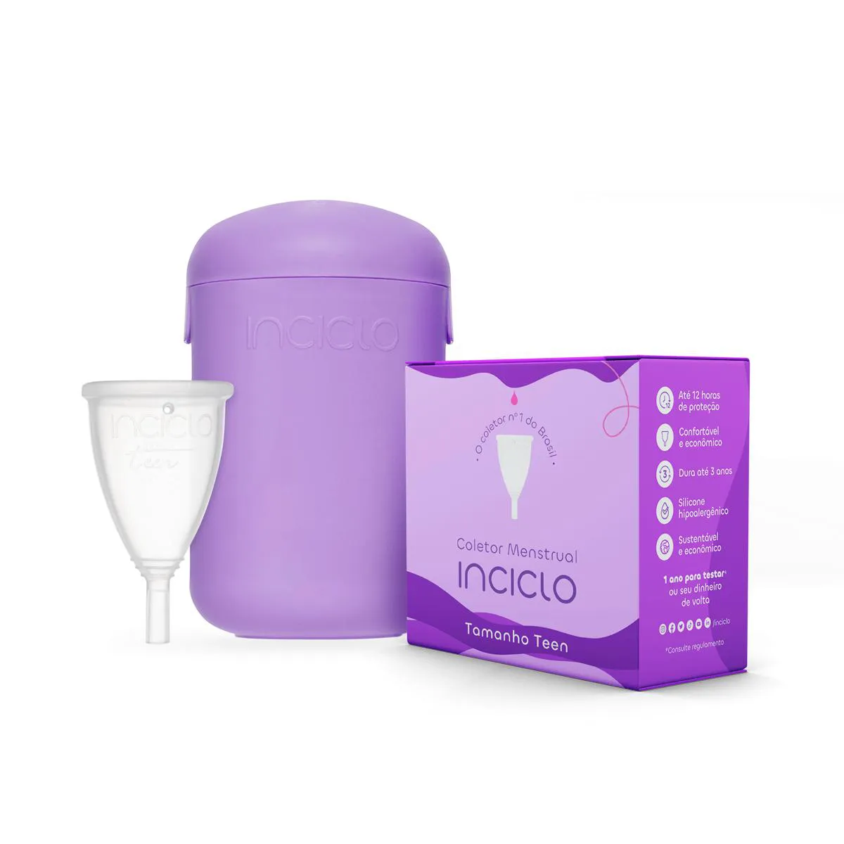 Coletor Menstrual Inciclo - Teen + Cápsula Esterilizadora Inciclo Teen (até 19 Anos E Sem Filhos)