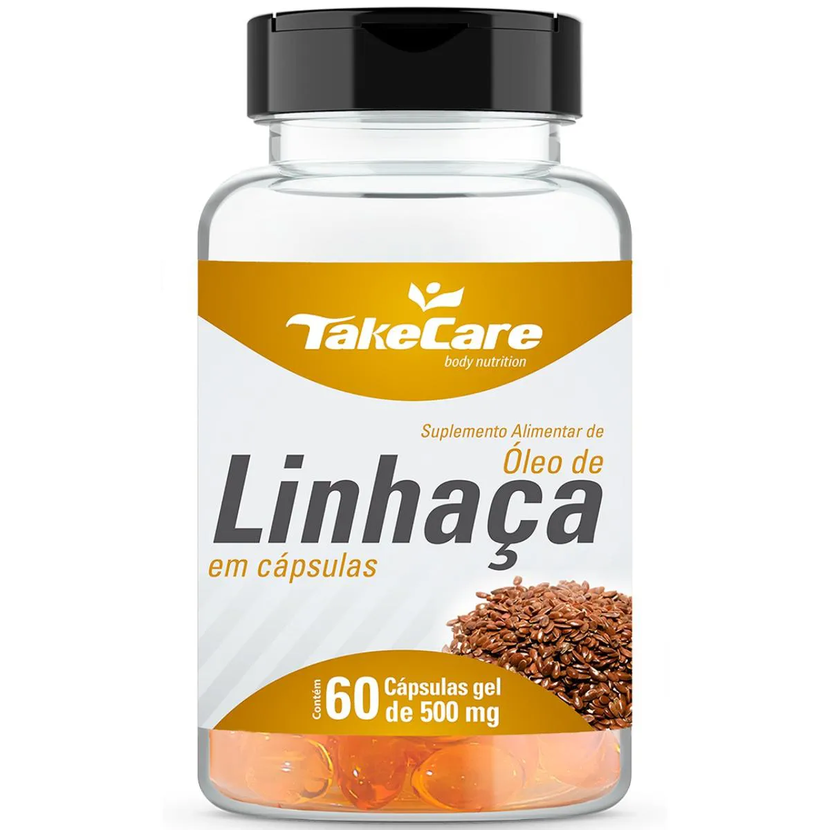 ÓLEO DE LINHAÇA DOURADA 500MG 60 CÁPSULAS - TAKE CARE