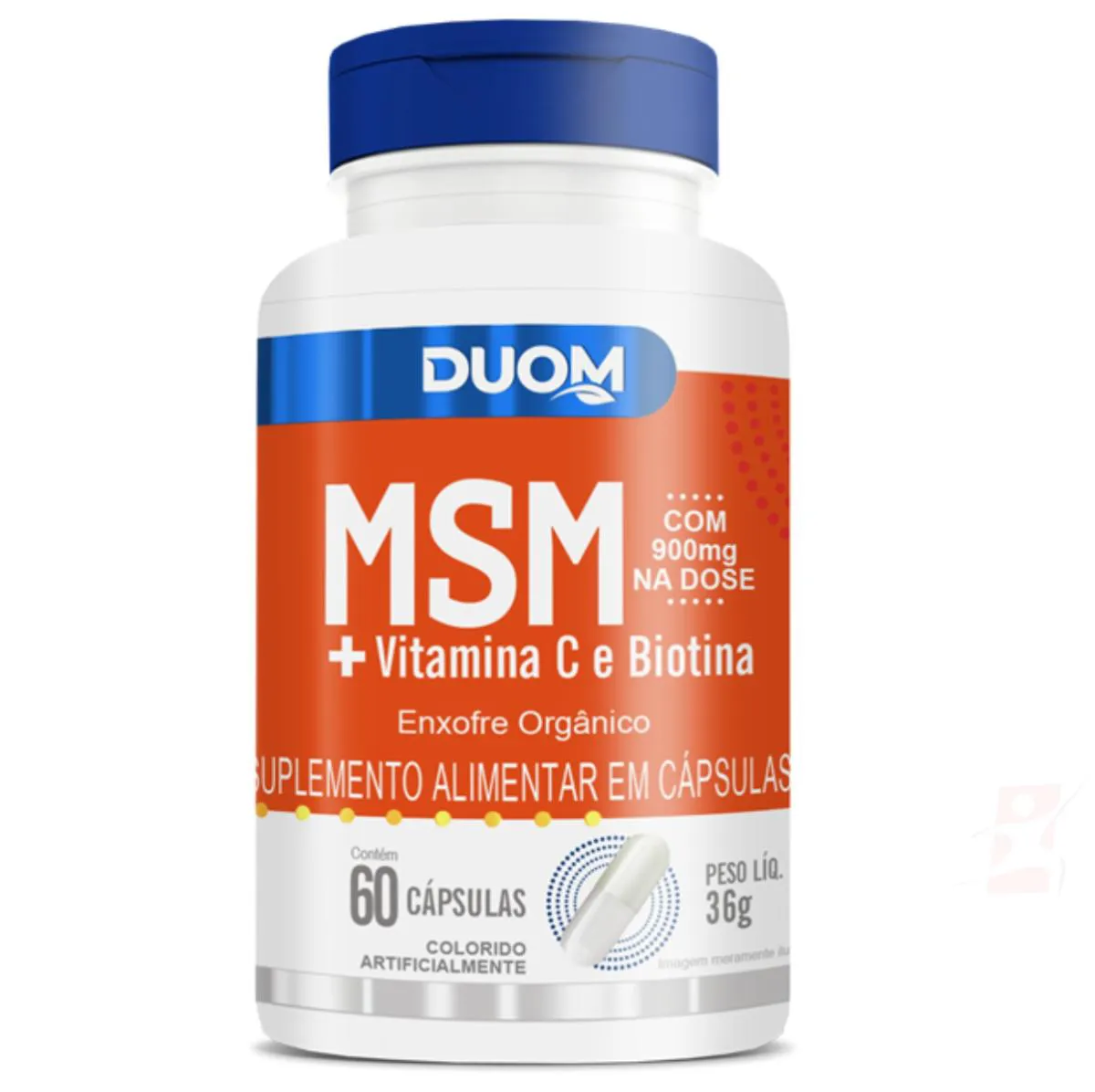 Msm Enxofre Organico + Vitamina C Biotina 60 Capsulas - Duom