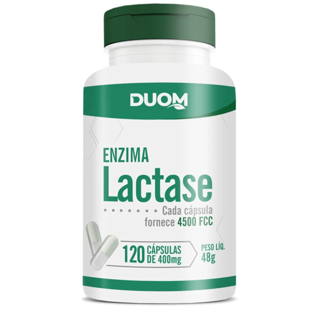 ENZIMA LACTASE 4500 FCC INTOLERÂNCIA LACTOSE 120 CAPS - DUOM