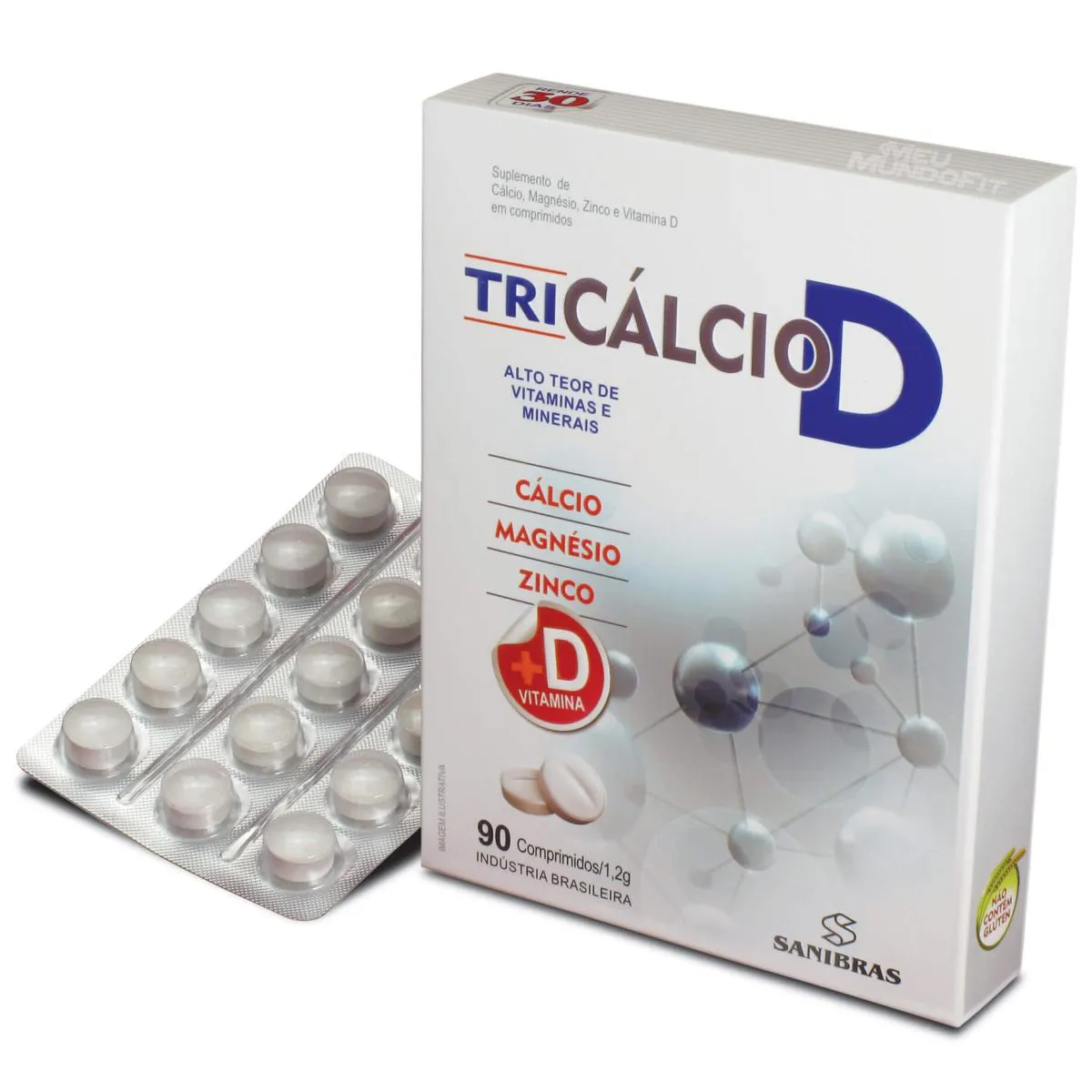 TRI CALCIO D MAGNÉNSIO ZINCO CÁLCIO E VITAMINA D 90 COMPRIMIDOS - TERRA VERDE