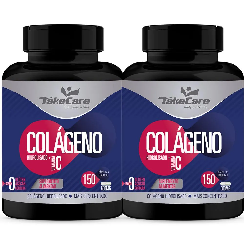 COMBO 2 COLÁGENO HIDROLISADO + VITAMINA C 150 CÁPS CADA TOTAL 300 CÁPSULAS - TAKE CARE