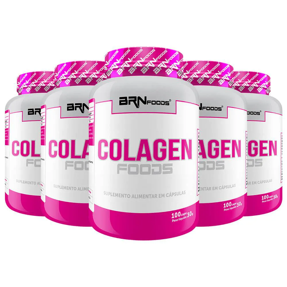 KIT 5X PINK COLáGENO 500 CáPSULAS - BRN FOODS