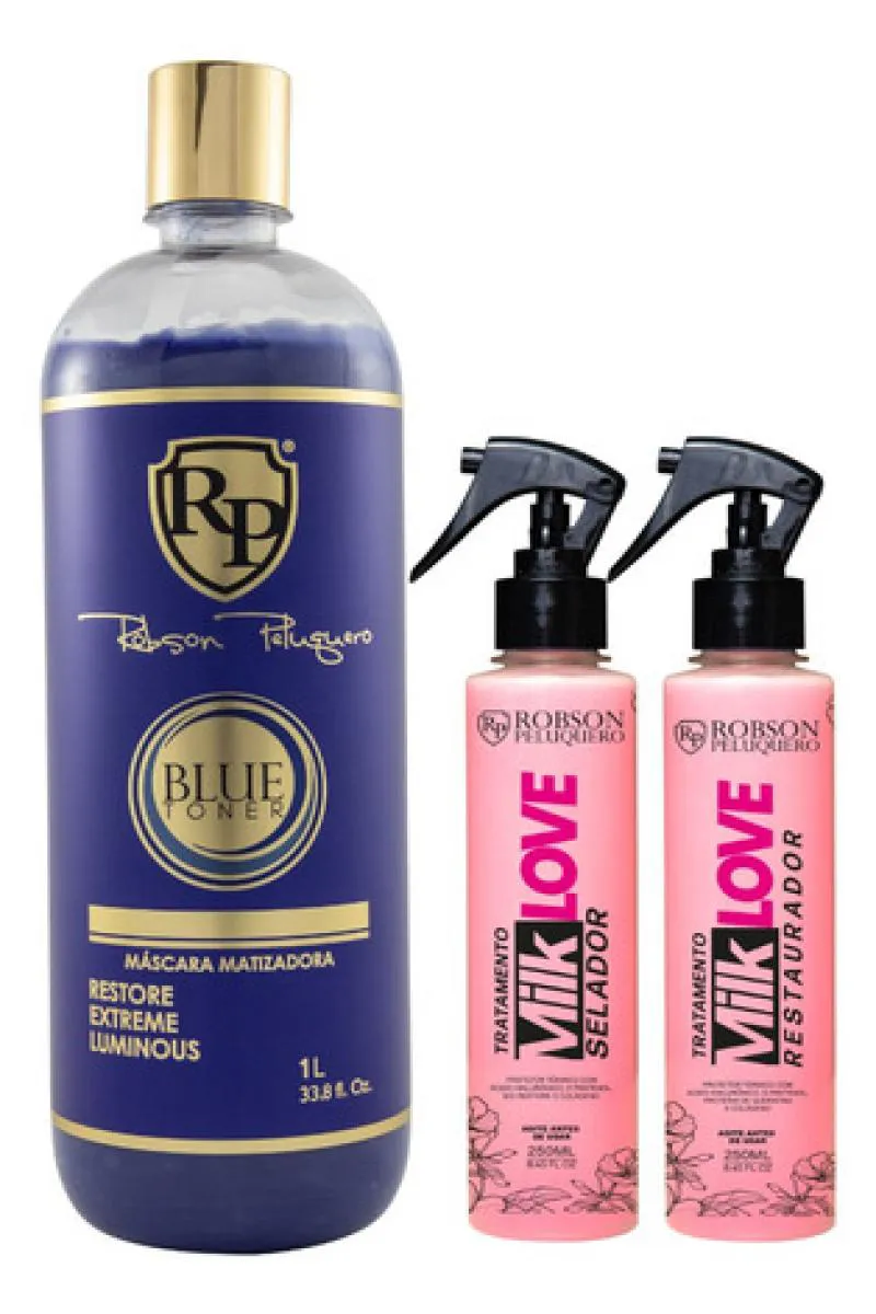 MASCARA BLUE + KIT MILK LOVE ROBSON PELUQUERO