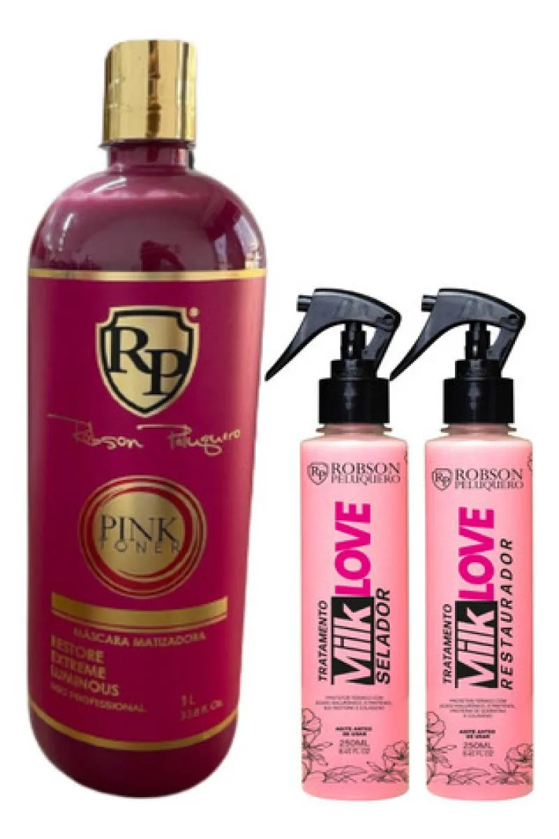MASCARA PINK + KIT MILK LOVE ROBSON PELUQUERO