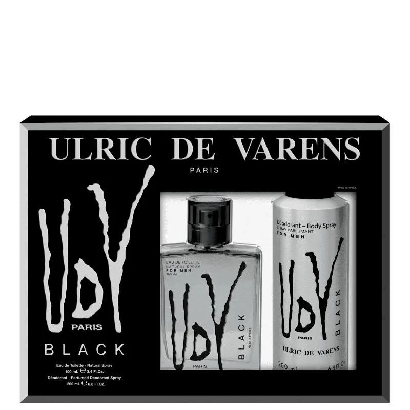 Kit Udv Black Ulric de Varens Masculino - Eau de Toilette 100ml + Body Spray 200ml