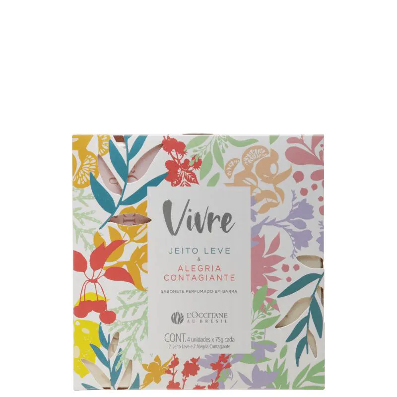 LOCCITANE KIT AU BRéSIL VIVRE JEITO LEVE & ALEGRIA CONTAGIANTE - SABONETE EM BARRA 4X75G 75g