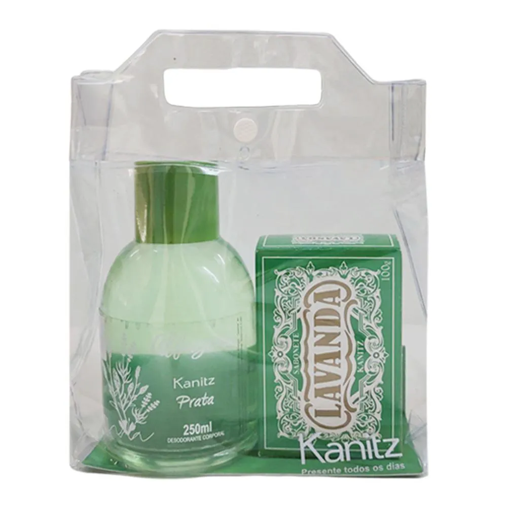 Kit Kanitz Unissex Deo Colônia Prata Alfazema 250ml + Sabonete em Barra Lavanda 100g