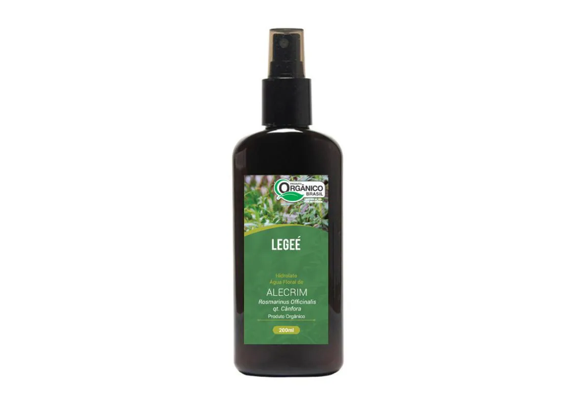 HIDROLATO DE ALECRIM (ROSMARINUS OFFICINALIS QT CâNFORA) ORGÂNICO - 200ML