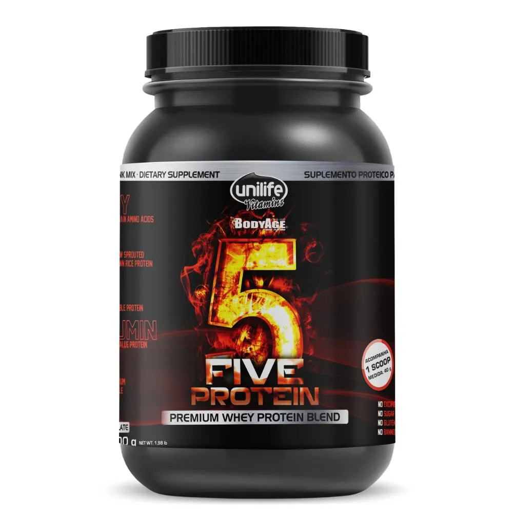 WHEY FIVE PROTEIN - 5 PROTEíNAS 900G SABOR CHOCOLATE UNILIFE