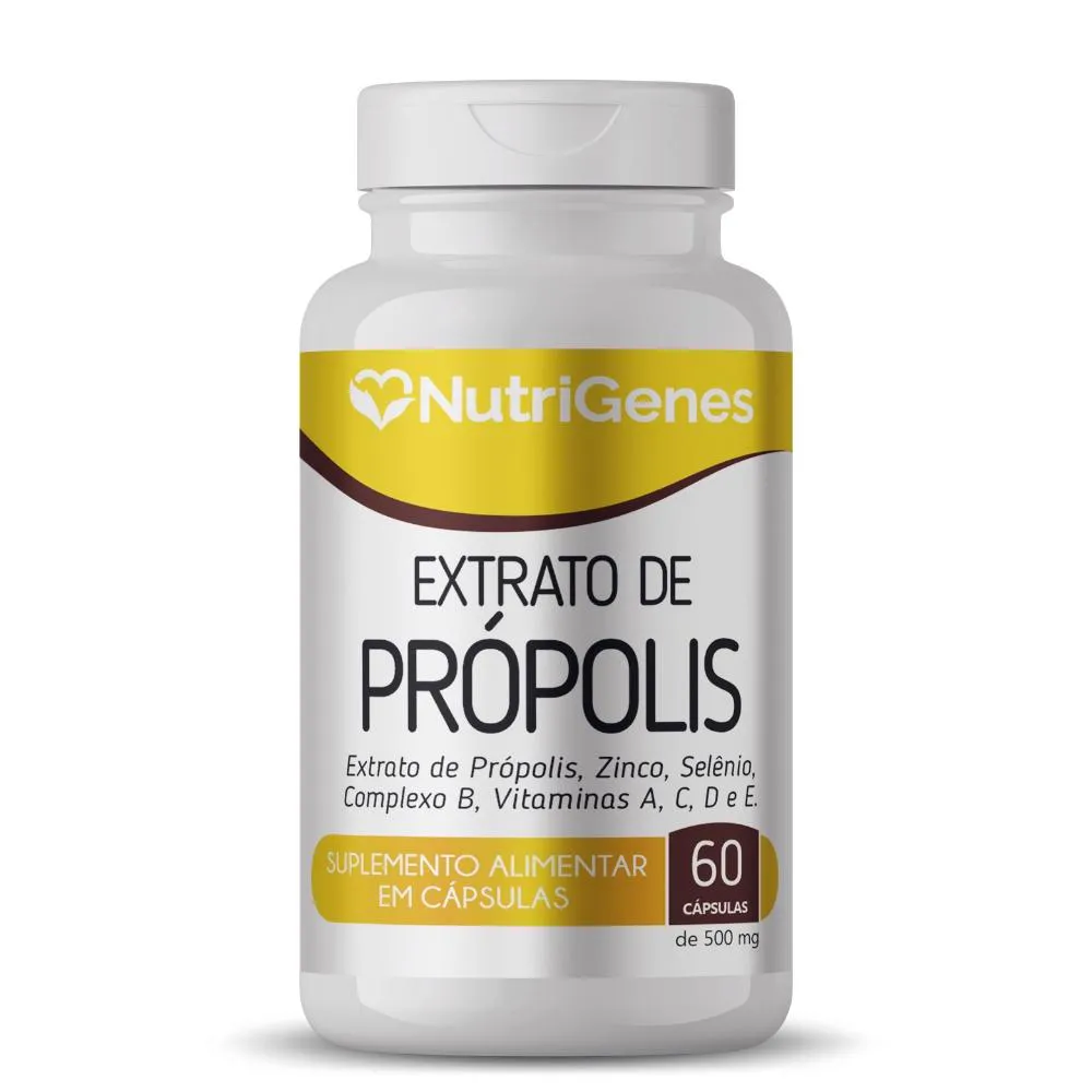 EXTRATO DE PRóPOLIS COM VITAMINAS 60 CáPSULAS 500MG NUTRIGENES
