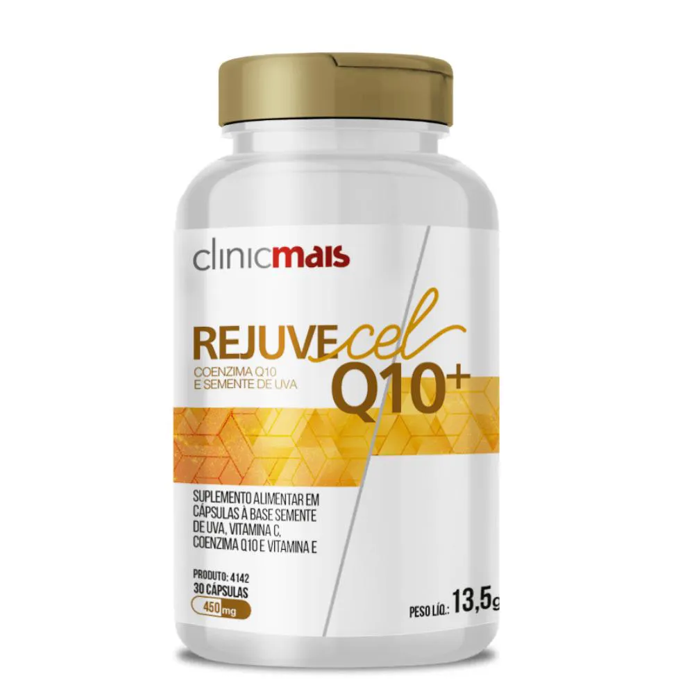 COENZIMA Q10 COM SEMENTE DE UVA REJUVECEL Q10+ 30 CáPSULAS 450MG CLINICMAIS