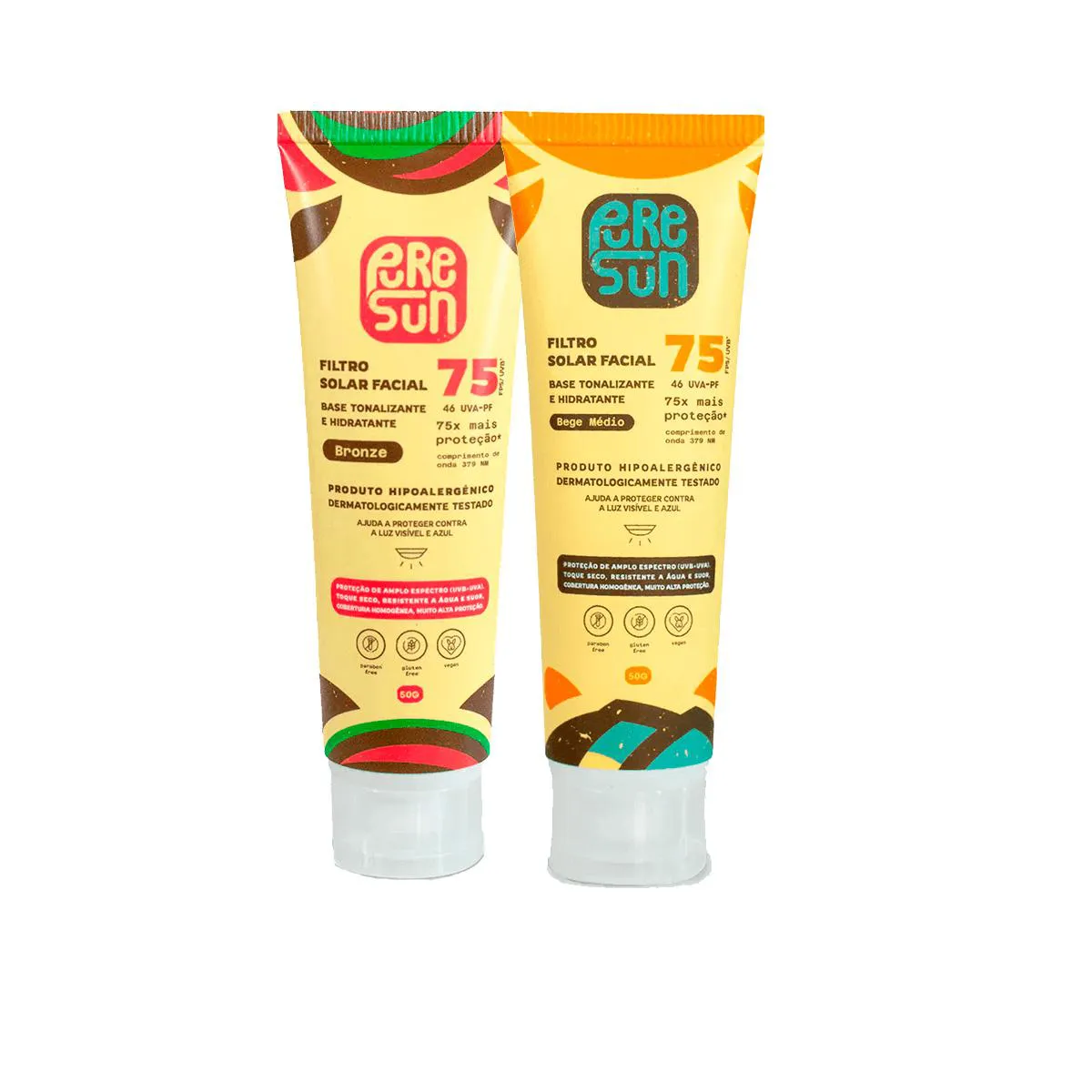KIT PURESUN PROTETOR SOLAR BRONZE 50G + BEGE MéDIO 50G