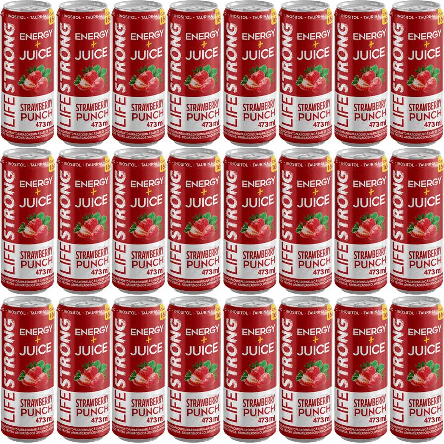 ENERGéTICO LIFE STRONG ENERGY DRINK 24 UNIDADES STRAWBERRY