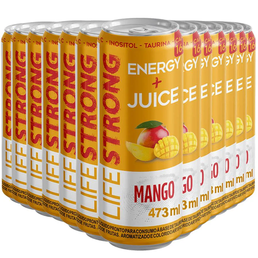 ENERGéTICO LIFE STRONG ENERGY DRINK 12 UNIDADES MANGO