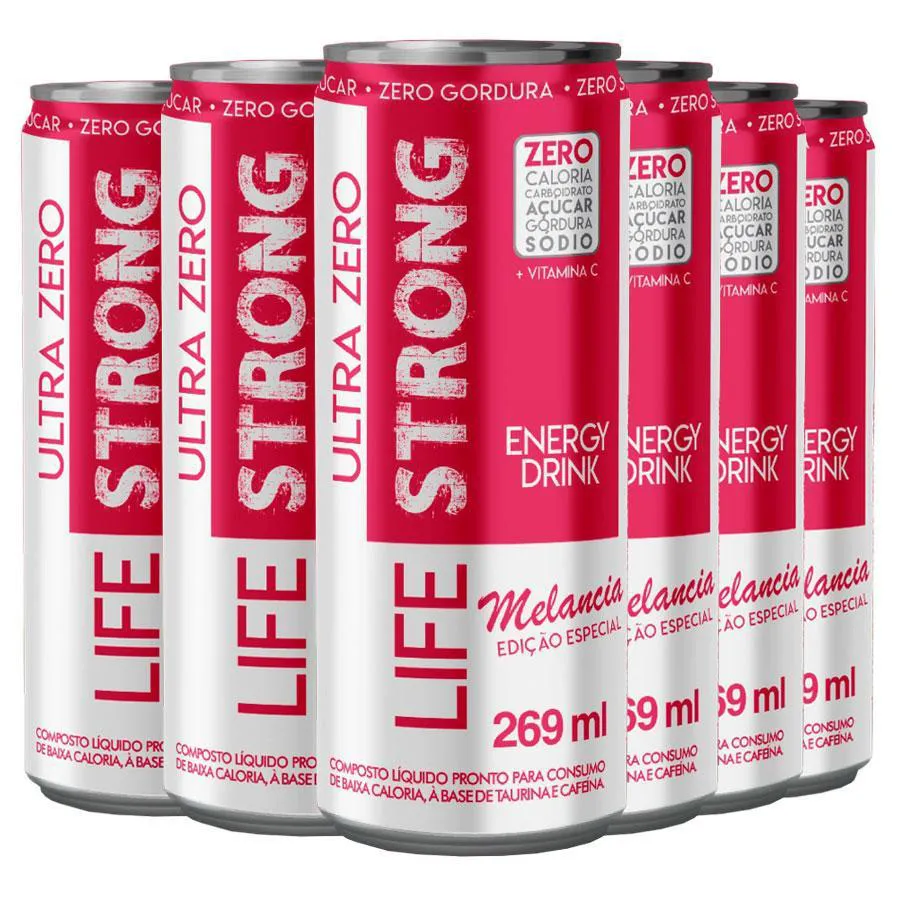 ENERGéTICO LIFE STRONG ENERGY DRINK 6 UNIDADES MELANCIA