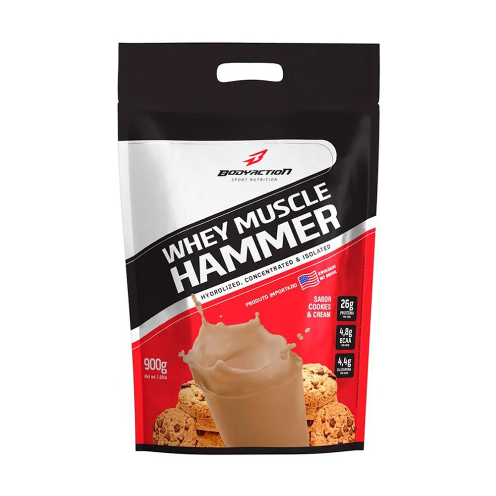 WHEY MUSCLE HAMMER 900G REFIL CHOCOLATE BODYACTION