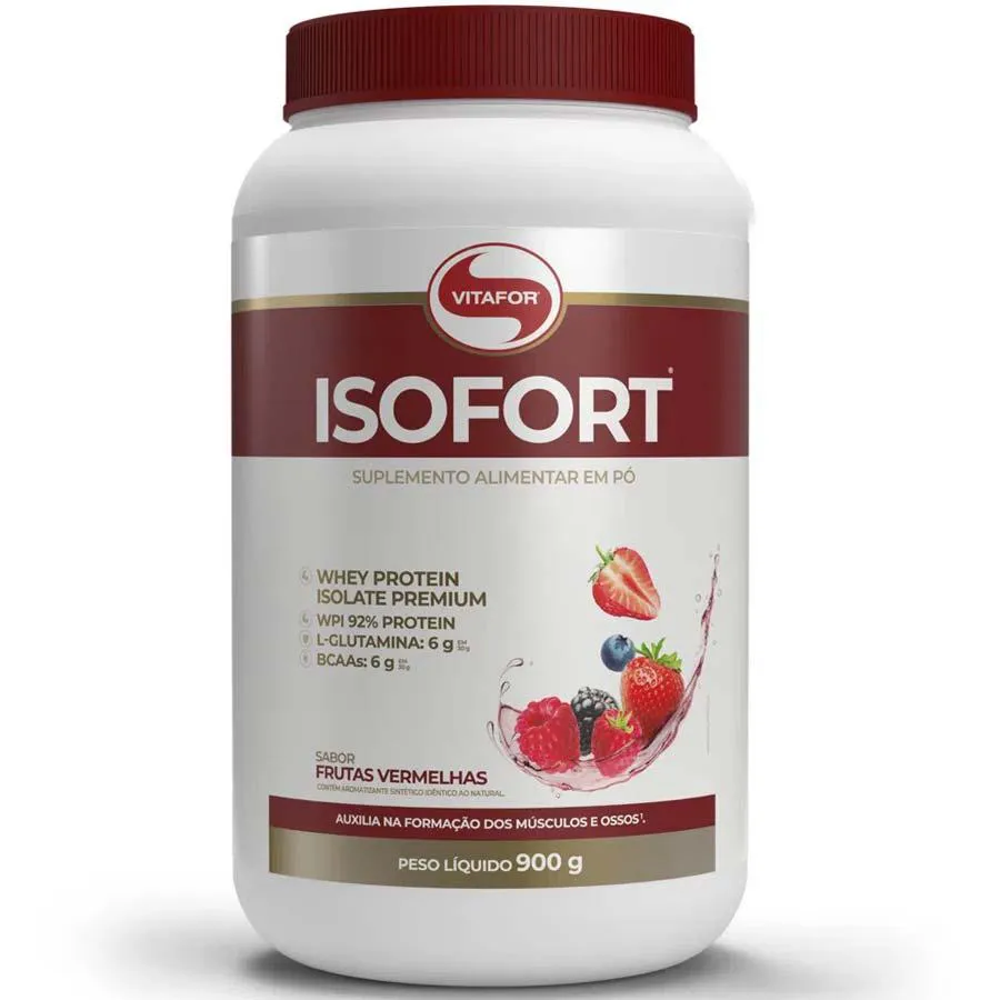 Whey Protein Isolada Vitafor ISOFort Frutas Vermelhas 900g