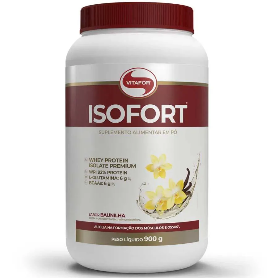 ISOFORT VITAFOR WHEY PROTEIN ISOLADO SABOR BAUNILHA 900G