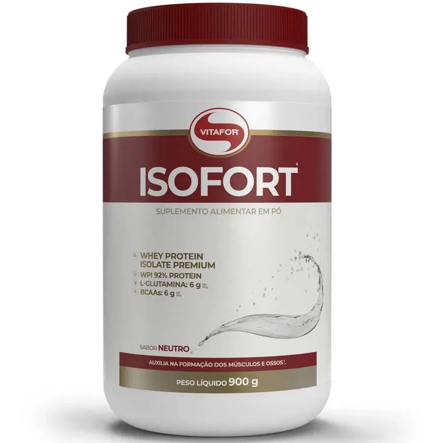Whey Protein Isolado  Isofort Vitafor Neutro 900g 