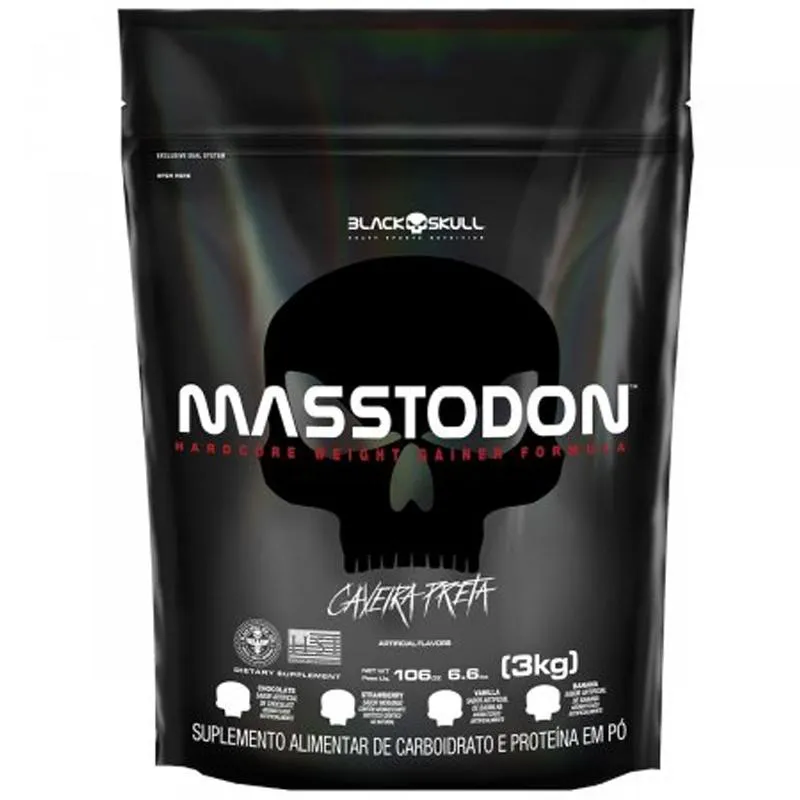 Suplemento Black Skull Hipercalórico Masstodon Baunilha refíl 900g