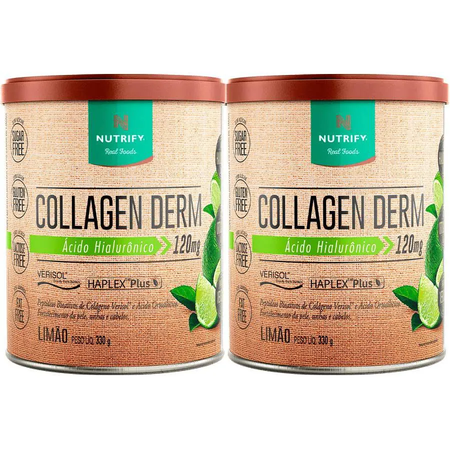 2X COLáGENO VERISOL COM ÁCIDO HIALURôNICO EM Pó 330G NUTRIFY Limão