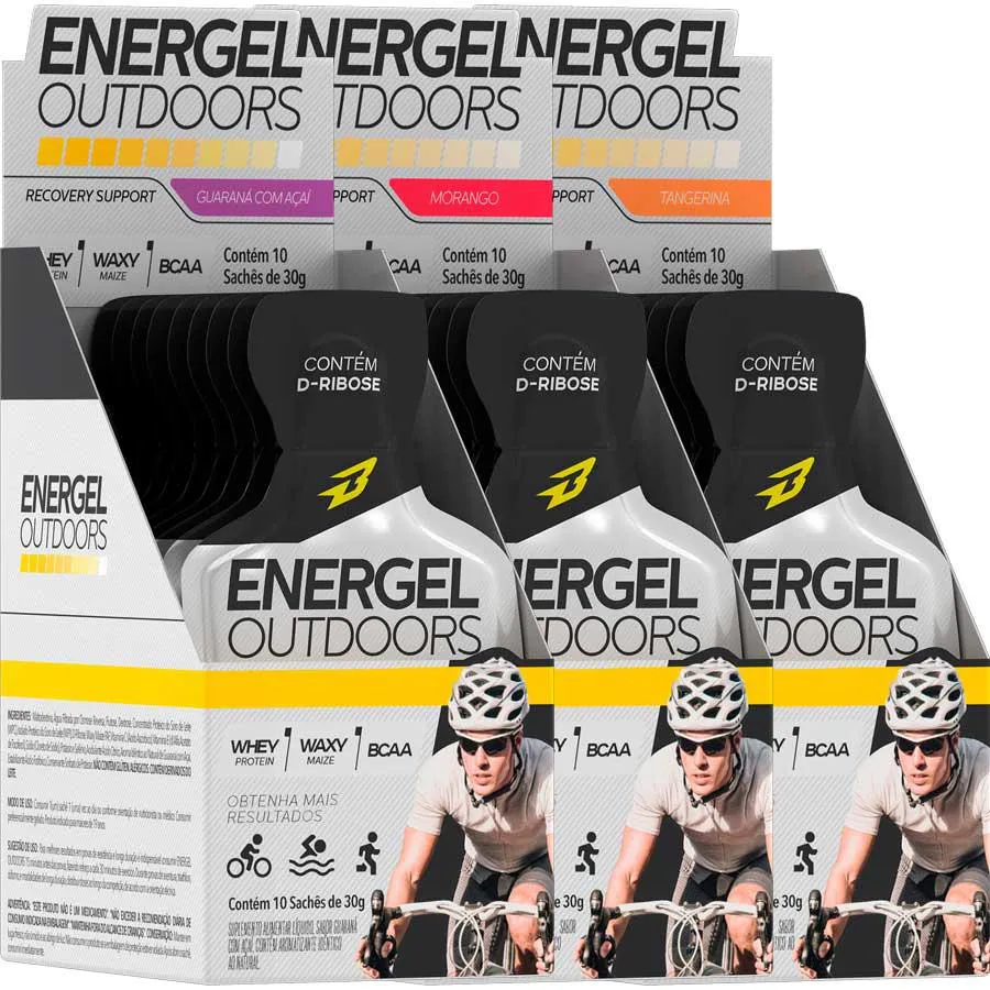 3X GEL ENERGéTICO ENERGEL OUTDOORS C/ 10 SACHêS BODY ACTION