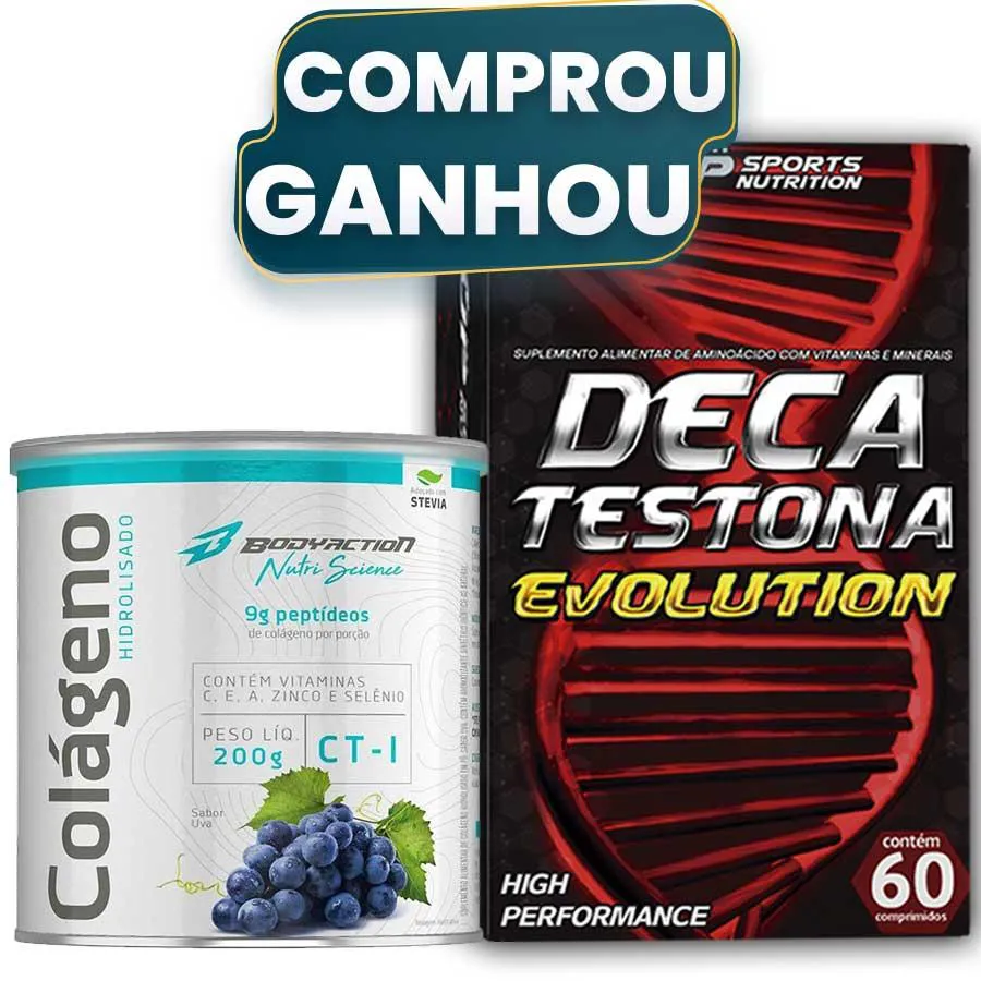 COLáGENO TIPO 1 EM Pó SABOR UVA + DECA TESTONA EVOLUTION
